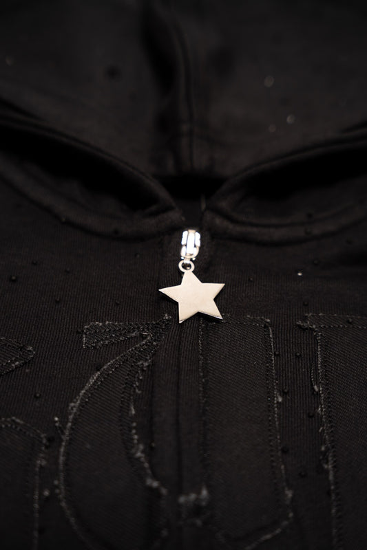 DISGUIDED BLACK ZIP UP HOODIE