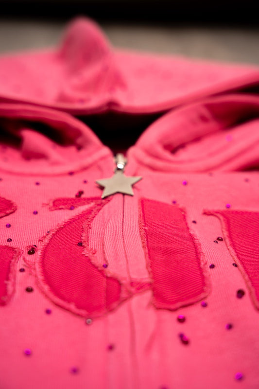 DISGUIDED PINK ZIP UP HOODIE