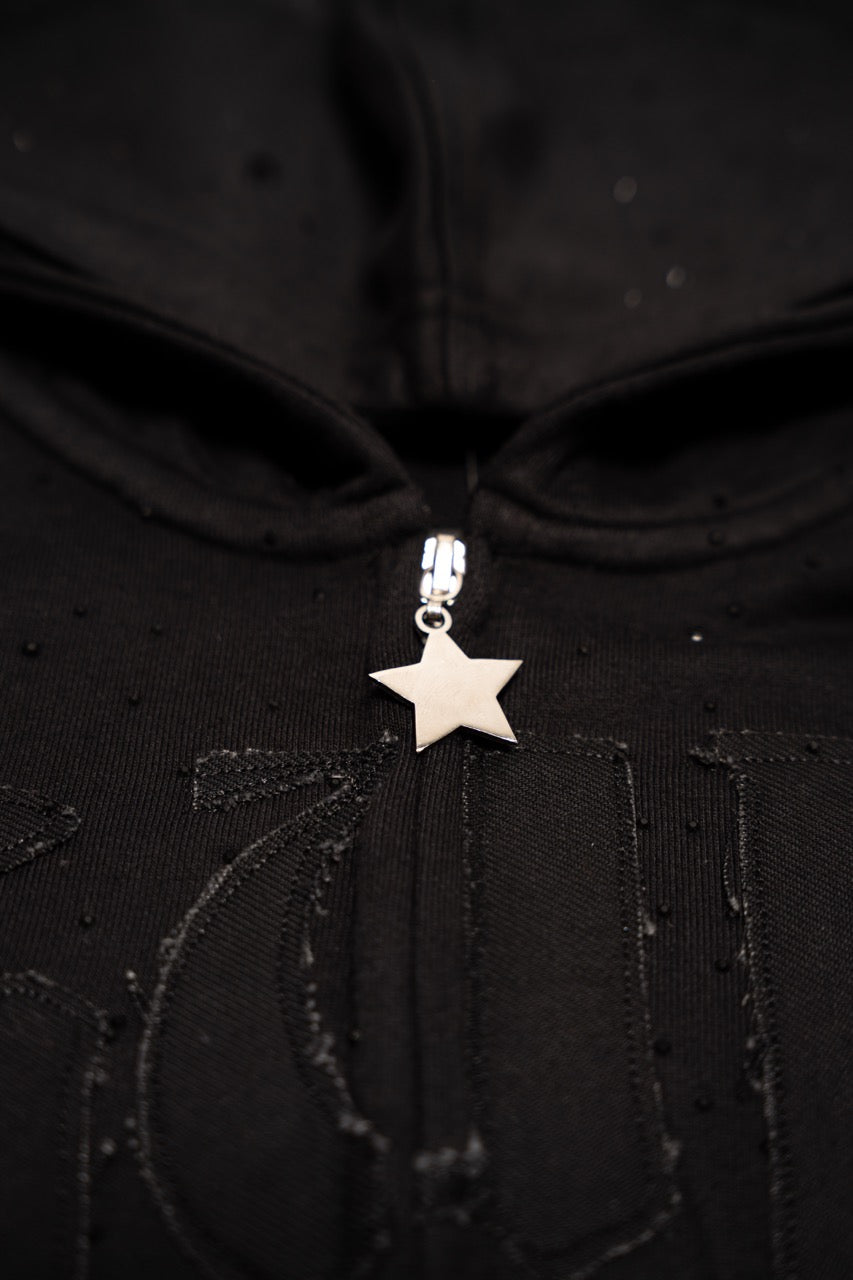 DISGUIDED BLACK ZIP UP HOODIE