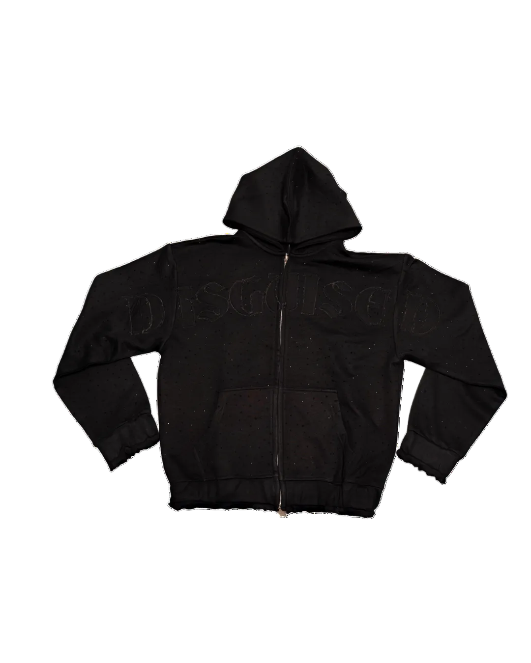 DISGUIDED BLACK ZIP UP HOODIE